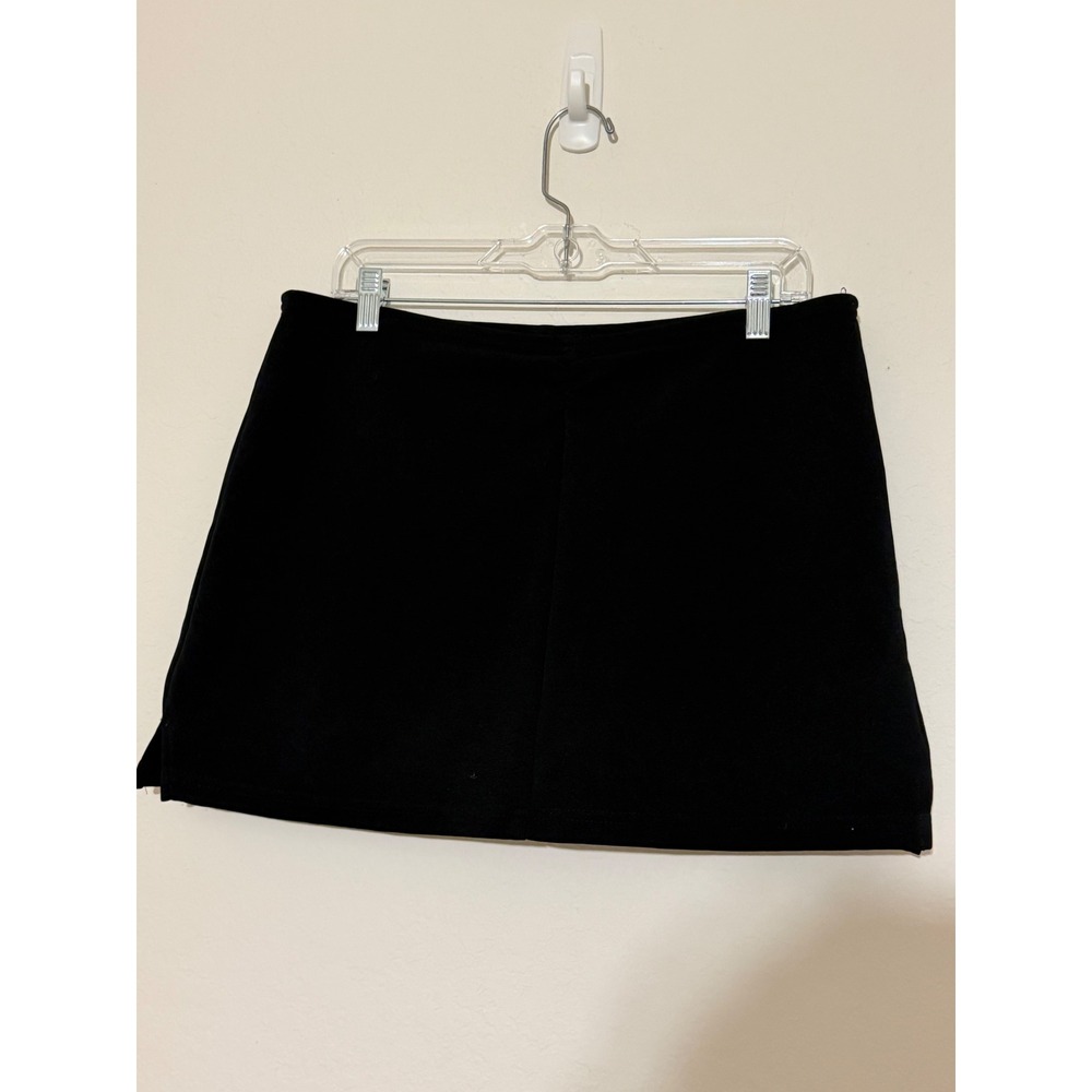 Joe Benbasset Black Mini Skirt XL Made in USA Stretch Side Slit 1749605